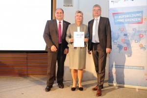 The prize was awarded by Hans Peter Wollseifer, President of the German Confederation of Skilled Craft and Dr. Achim Dercks, Deputy Managing Director of the Association of German Chambers of Commerce and Industry.