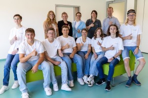 The new apprentices with Managing Director Tina Lambert and the apprenticeship team