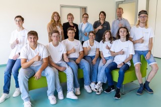 The new apprentices with Managing Director Tina Lambert and the apprenticeship team